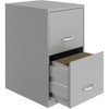 UrbanPro 18" 2-Drawer Modern Metal File Cabinet in Arctic Silver