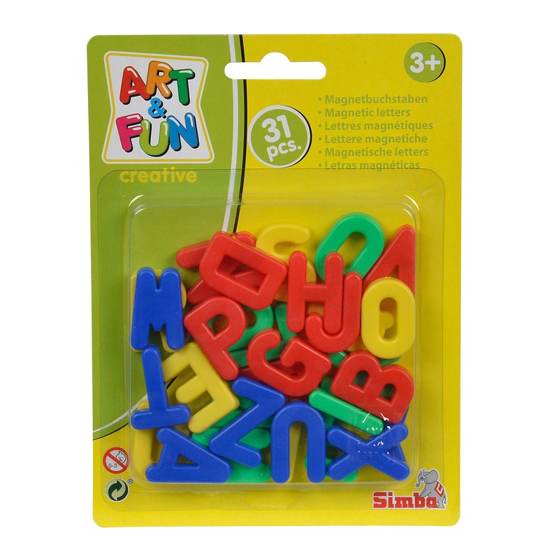 Simba 104591456 - Art & Fun Magnet-Groß-Buchstaben, 31 Teile, 3cm,