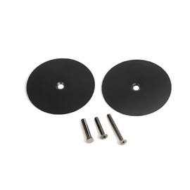 NAUBEA 2 Set Door Knob/Door Handle Hole Cover Plate, Deadbolt Cover Plate Matte Black, 2 5/8" Diameter Round, Door Hole Filler Plate, 1" and 1.5" Screws, Repair Locks and Doors Hole for Home Security