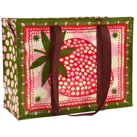 Blue Q Strawberry Clouds Shoulder Tote is the carry-everywhere bag featuring a hefty zipper, exterior pocket, wrap-around straps, reinforced floor, 95% recycled material, 11" h x 15" w x 6.25" d