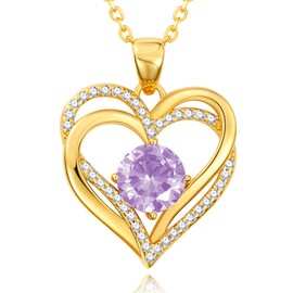 CREENCIA Wife Gifts Sterling Silver Necklaces for Women, Jewelry White Gold, Girlfriend Birthday Valentines Mothers Day Gifts, Daughter Necklace, Mom Heart Jewel, Anniversary for Her