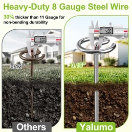 Yalumo Landscape Fabric Pins 120 Pcs, Thickened 8 Gauge Galvanized Landscape Staples with Pick Hook, 6 Inch G-Shaped Circle Top Garden Stakes for Weed Barrier, Tarps, Inflatables, Outdoor Decorations