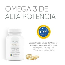 Omega 3 EPA y DHA con aceite de pescado salvaje | 720mg EPA y 480mg DHA por porción | Con sabor a limón sin regusto | Apto para embarazadas y lactanci