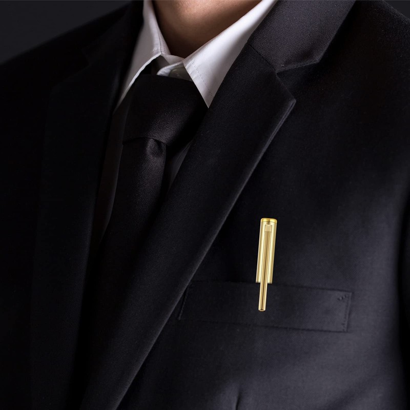 15 Pieces Gold Slim Ballpoint Pens Black Ink 1 mm