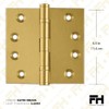 Finsbury Hardware 4.5 Inch Brass Ball Bearing Door Hinges, 4.5