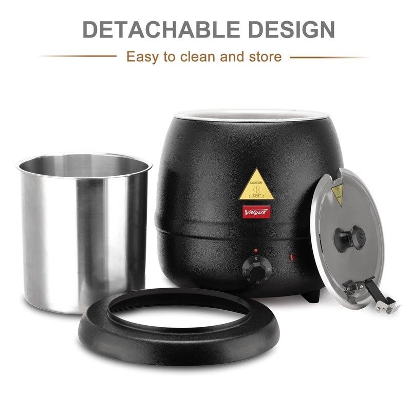 Valgus Commercial Grade 10.5QT Soup Kettle Warmer with Stainless Steel