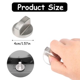 4Pcs Gas Stove Knob,Durable Metal Switch Control Stove Adaptors Knobs,Cooker Replacement Knobs,Oven Switch Cooking Control Knobs for Kitchen Cooktop, Gas Stove Precise Temperature Control(Silver)