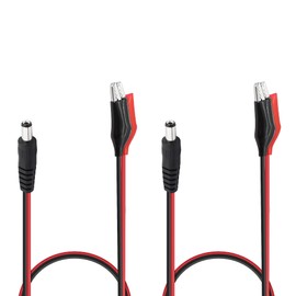 YACSEJAO DC Male Jack to Alligator Clip Power Cable 50CM /19.7Inches 2.1mmx5.5 mm 12V DC Male Jack to Alligator Clip Power Cable(2 Pcs)