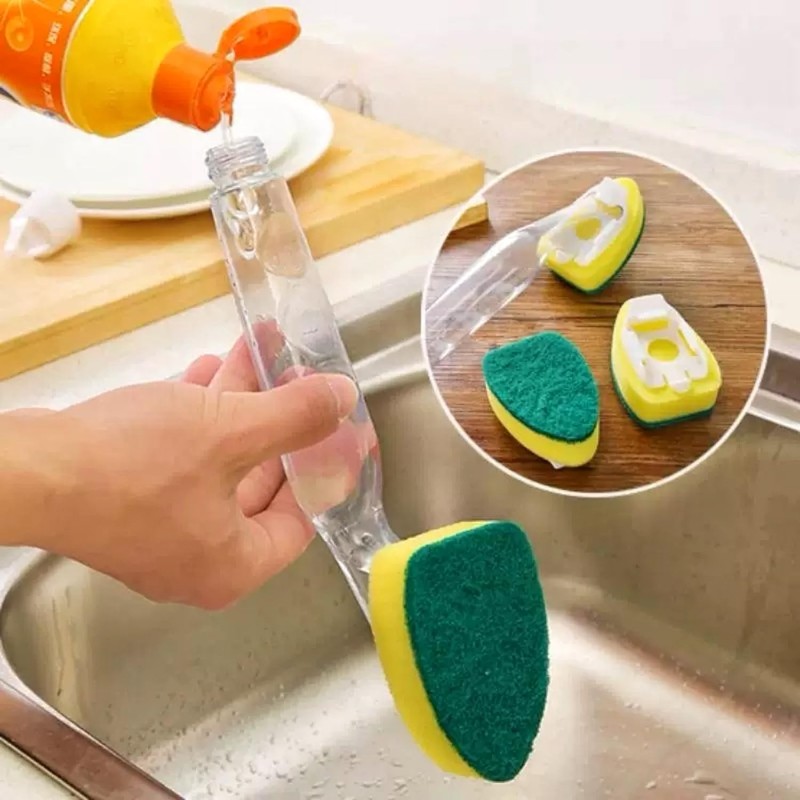 Heavy Duty Dish Wand Refills Kit – 6 Non-Scratch Sponge