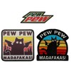 PEW PEW Humour Design - Black Cat Laser Gun Embroidery