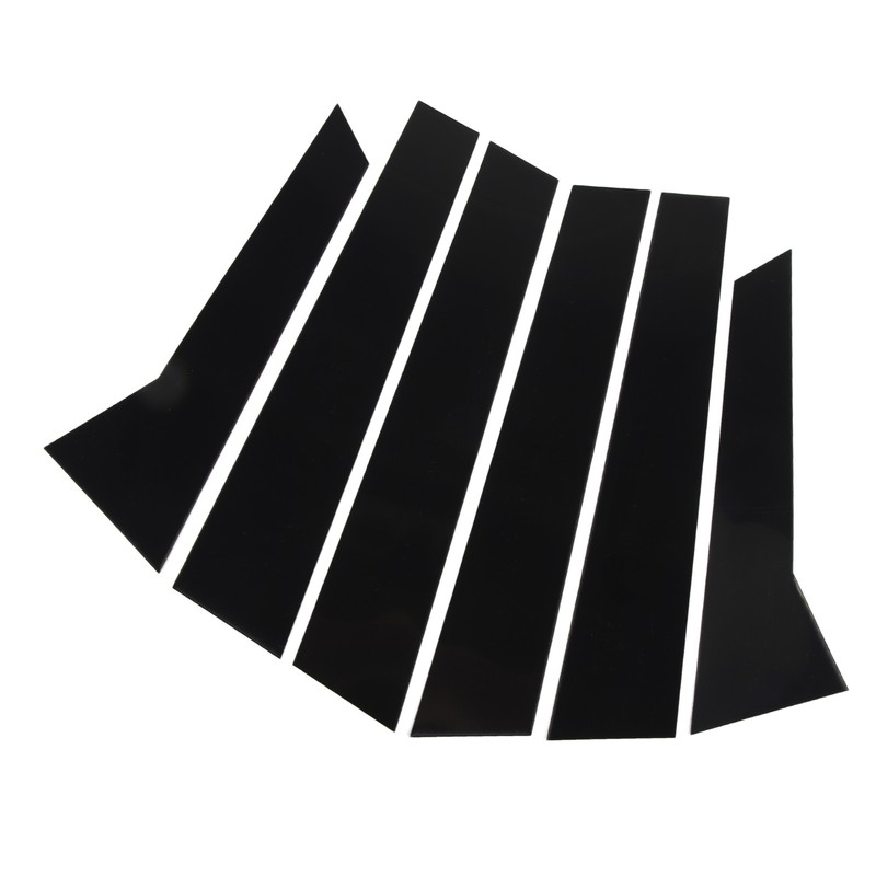6Pcs B Pillar Posts Trim Glossy Black Exterior Window Decal