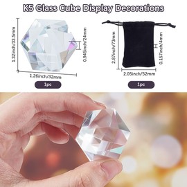 Beebeecraft Crystal Sun Catcher Prisms 1.32x1.26 Inch AB Color Cube Faceted K5 Glass Rainbow Suncatcher for Window Garden Desktop Home Indoor Outdoor Photography Decoration Christmas Ornaments