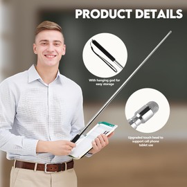 Mafegu 2pcs Retractable Teacher's Whip,Teaching Whip,Metal Retractable Whip,Extended Handheld Presenter,Whiteboard Whip Blue (7.8IN, Black)