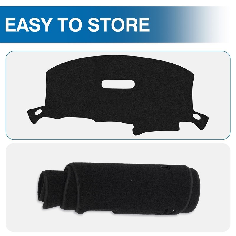 KUST Black Dash Cover for Dodge Caravan/Grand Caravan/Chrysler Town Country