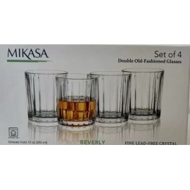 Mikasa NEW Mikasa Beverly Set Of Four Double Old Fashioned Bourbon/Rocks Glasses