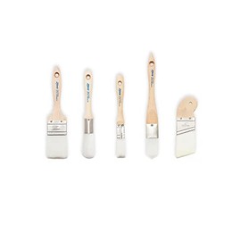 Zibra - Juego de 5 pinceles de pintura con detalles y pinceles de 2 pulgadas para paredes, adornos y muebles, color blanco