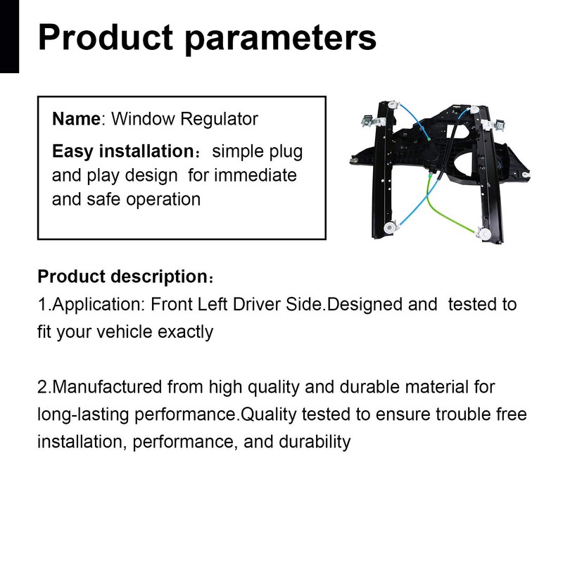 Front Left Driver Side Power Window Regulator Assembly with Motor,