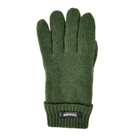 BRUCERIVER Men Pure Wool Knitted Gloves with Warm Fleece Lining Size S/M (Green)