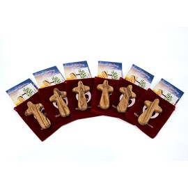 Olive Wood Caring/Holding Crosses from the Holy Land (6, Extra Large Cross)