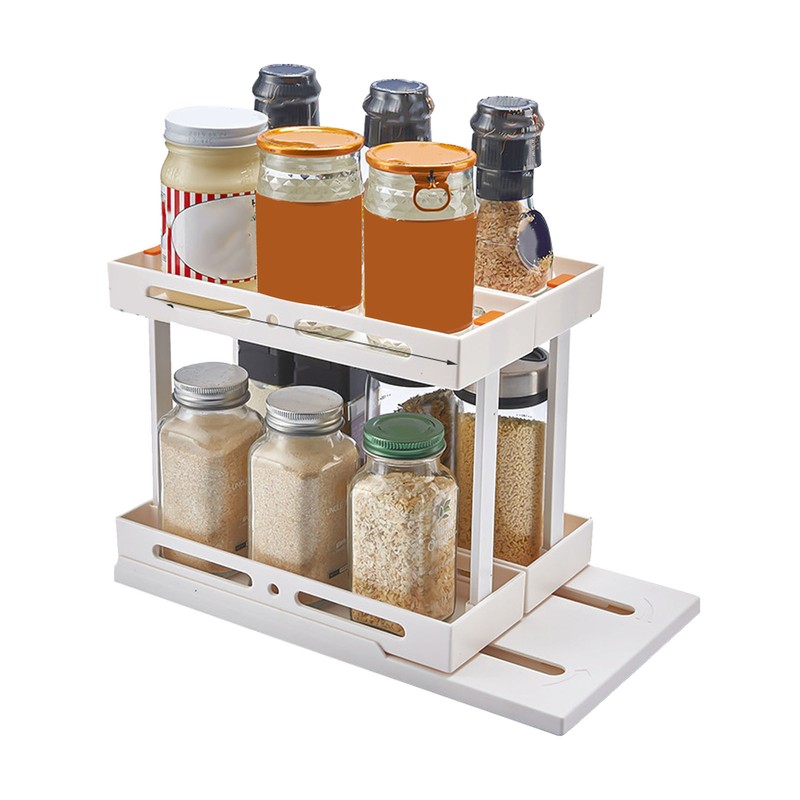 Pull Rotate Spice Rack Multifunctional Large Capacity Durable Stable 2