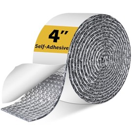 Double Bubble Reflective Foil Insulation Tape, Self-Adhesive Ac Pipe Insulation Wrap for AC Hose, HVAC Duct, Exhaust Hose, Bubble Wrap Insulation for Weatherproof Attics, Windows, Garages - 4 inch