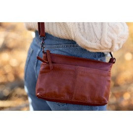 Gusti Veronika Women's Small Handbag Leather Party Bag Evening Bag Shoulder Bag Brown, dark brown