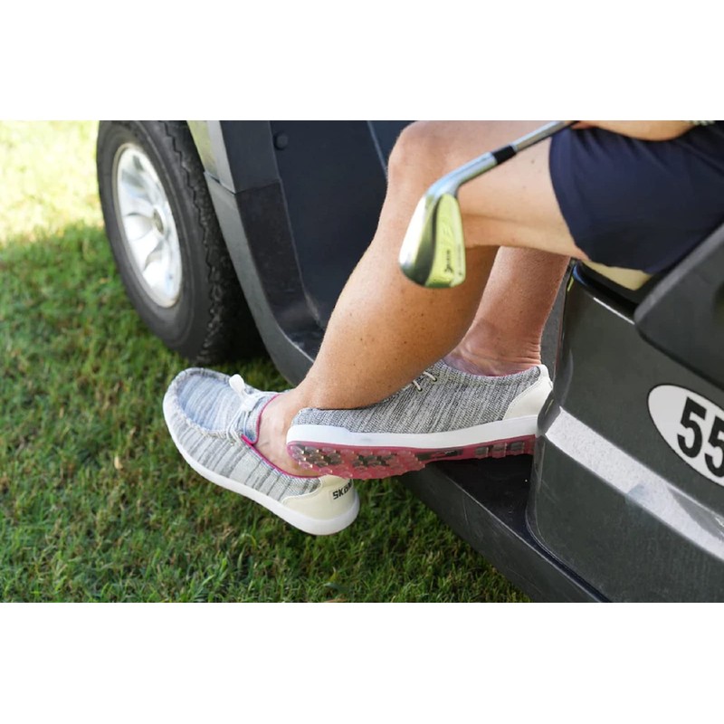 SKONI Men's Golf Shoe (Gray/Pink, 14)