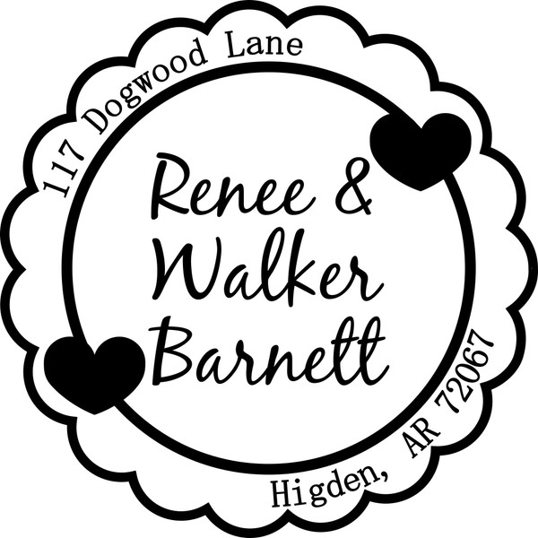 StampExpression - Hearts Custom Return Address Stamp - Self Inking.