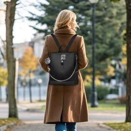 DIRRONA Women's Backpack Shoulder Bag Waterproof Anti Theft Large Capacity Tourism Casual Backpack, black A, Elegant