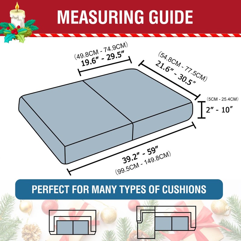 Smarcute Christmas Sofa Covers Fleece Couch Cushion Covers Stretch Chair