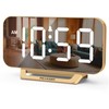 Peakeep Slim Digital Mirror Aesthetic Alarm Clock for Bedrooms Desk