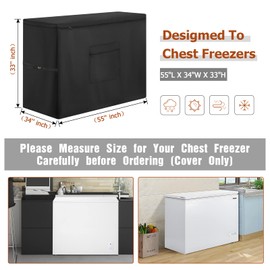 Hengme Chest Freezer Cover - Waterproof Dustproof Deep Freezer Covers,Fit for Compact Chest Freezer Feet Freezer Covers (55"L X 34"W X 33"H)