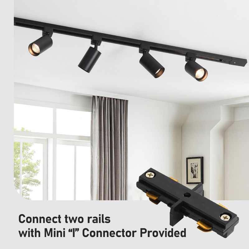 Hiiglxii 6-Light LED Track Lighting Kit with 6.6FT H Track