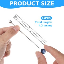 15 Pcs Cocktail Picks Stainless Steel Cocktail Picks for Drinks Food Fruit Reusable Fruit Sticks Upgrade Stainless Steel Toothpicks Reusable Martini Picks Cocktail Skewers for Sandwiches Barbeque