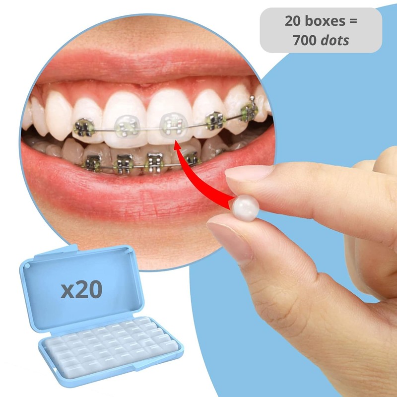 20-Pack Precut Orthodontic Wax, Dental Wax for Braces (no Flavor)