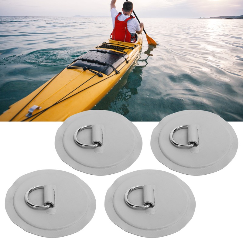 4PCS Stainless Steel PVC D Ring Patch with 11.8in Anchor