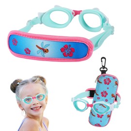RUIGAO Kids Swim Goggles Age 3-6, Toddler Goggles No Hair Pull, Pink Goggles for Toddlers/Baby/Child