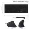 Fonicer Left Handed 2.4GHz Wireless Vertical Ergonomic Mouse and Keyboard