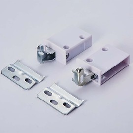 CENPEK Pack of 4 Adjustable Cupboard Hangers for Wall Rail for Screwing Plastic White Load Capacity 75 kg Wall Hanger for Wall Cupboard