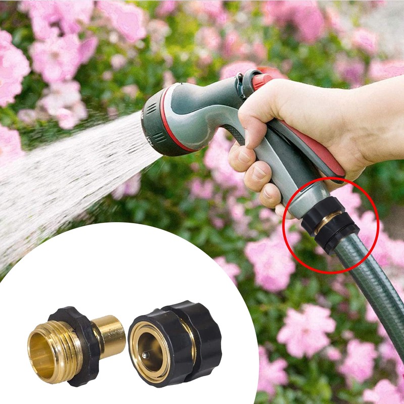 Hourleey Garden Hose Quick Connector, 3/4 Inch Male and Female