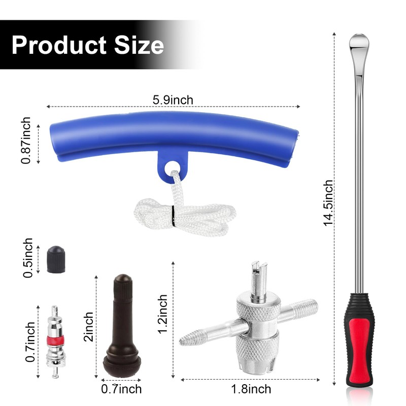 HTOMT 14.5" Tire Spoon Kit, 26pcs Tire Changing Tool for