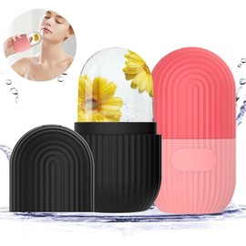 SOZOMO 2Piezas Rodillo de Hielo para la Cara, Molde de Hielo para Cara, Molde de Hielo de Silicona Reutilizable Herramientasde Cuidado para Masaje Facial de Ilumina la Piel para Belleza Facial