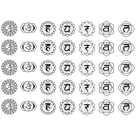 Captive Decals Chakra Symbols 35 pcs 7/8 Inch Black Fused Glass Decals
