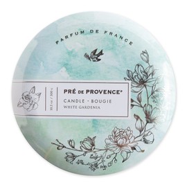 Pre de Provence Heritage Home Fragrance Collection Three Wick Candle Tins, 10.5 oz, White Gardenia