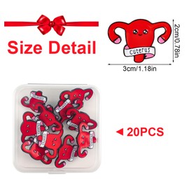 WANDIC 20Pcs Womb Shape Enamel Pins, Uterus Ovary Brooches Female Woman Organ Medical Symbol Brooch Pins Jewelry Gift for Nurse Doctor Feminist Decoration