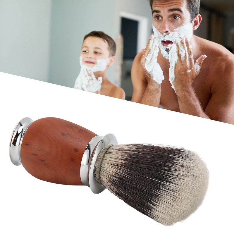 Nylon Men Shaving Brush with Wooden Handle Lightweight Soft for