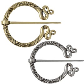 Retro Viking Brooches Pin Set for Men Women Viking Medieval Cloak Shawl Pin Clasp Penannular Scarf Cardigan Pin Brooch Lapel Viking Jewelry (03)
