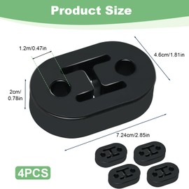 4 Pcs Universal Exhaust Rubber 2 Hole Car Exhaust Hanger Insulator Mount Bracket Muffler Black Exhausts Pipe Hangers for Protecting Car Truck Van Exhausts System