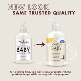 SheaMoisture Baby Lotion for All Skin Types 100% Virgin Coconut Oil to Hydrate and Nourish Delicate Skin and Clear Skin 13 oz