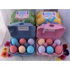 Bath Bombs x 6 in coloured egg box. Easter Egg